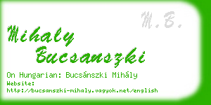 mihaly bucsanszki business card
