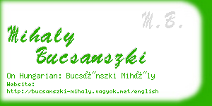 mihaly bucsanszki business card